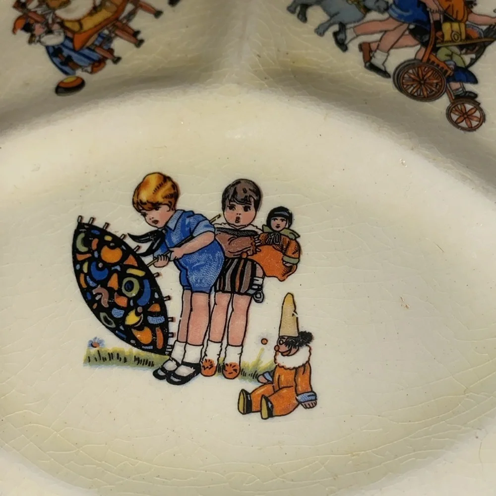 Children’s Divided Baby Plate For Serving child when learning to eat Trim Gold